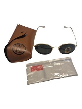 Ray-Ban, Round Metal, Legend Gold Sunglasses, New w/Case And Cloth